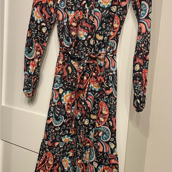 LOFT Bohemian Paisley Long Sleeve Dress NWOT - XS - Picture 2 of 6
